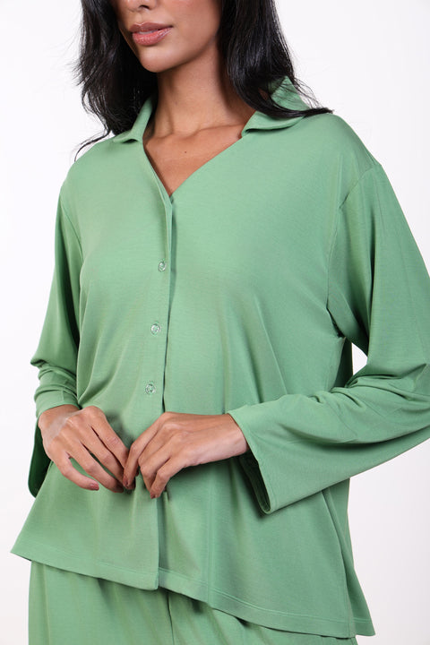 PYJAMA FULL SLEEVES SET — WOMENS GREEN