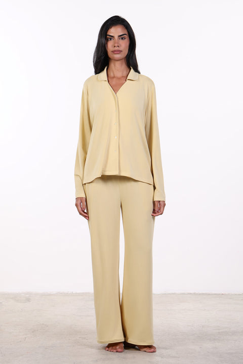 PYJAMA FULL SLEEVES SET — WOMENS YELLOW