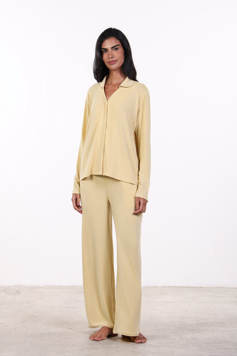 PYJAMA FULL SLEEVES SET — WOMENS YELLOW