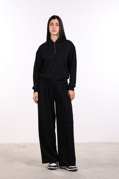 THE TRAVEL WEAR SWEATER — WOMENS BLACK