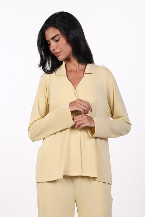 PYJAMA FULL SLEEVES SET — WOMENS YELLOW