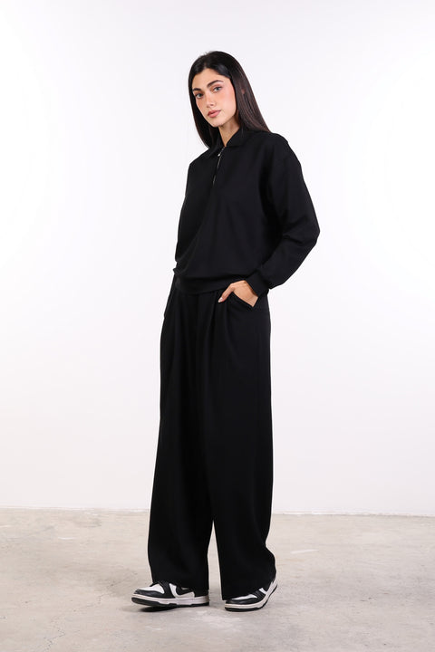 THE TRAVEL WEAR SWEATER — WOMENS BLACK