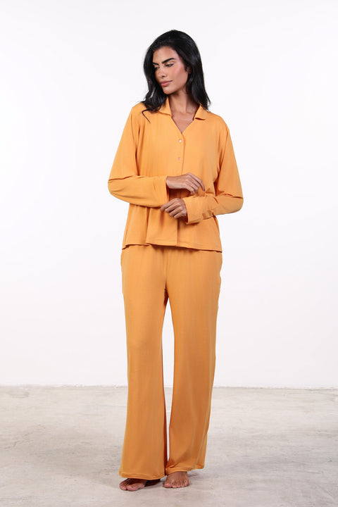 PYJAMA TOP FULL SLEEVES — WOMENS ORANGE