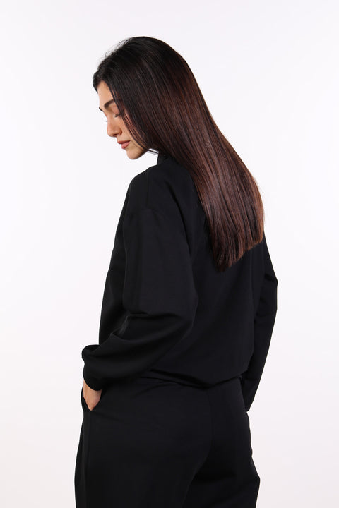 THE TRAVEL WEAR SWEATER — WOMENS BLACK