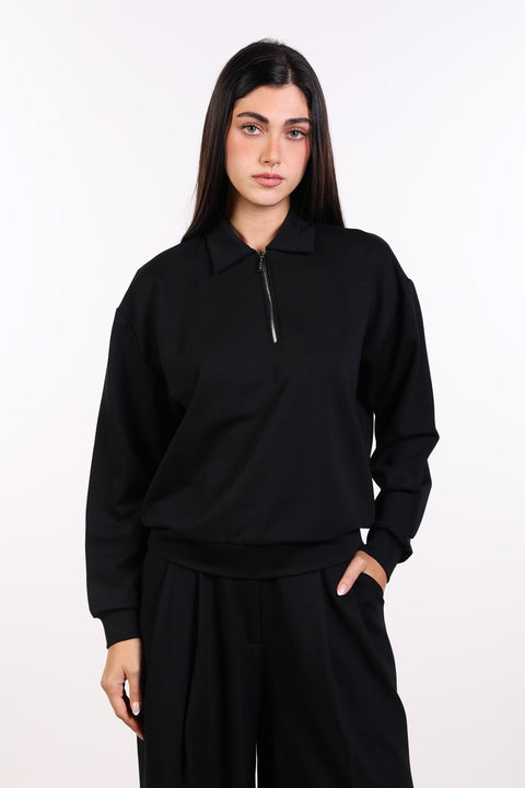 THE TRAVEL WEAR SWEATER — WOMENS BLACK