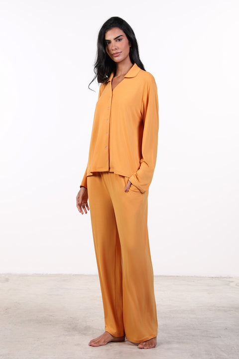 PYJAMA FULL SLEEVES SET — WOMENS ORANGE