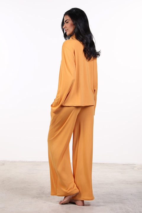 PYJAMA FULL SLEEVES SET — WOMENS ORANGE