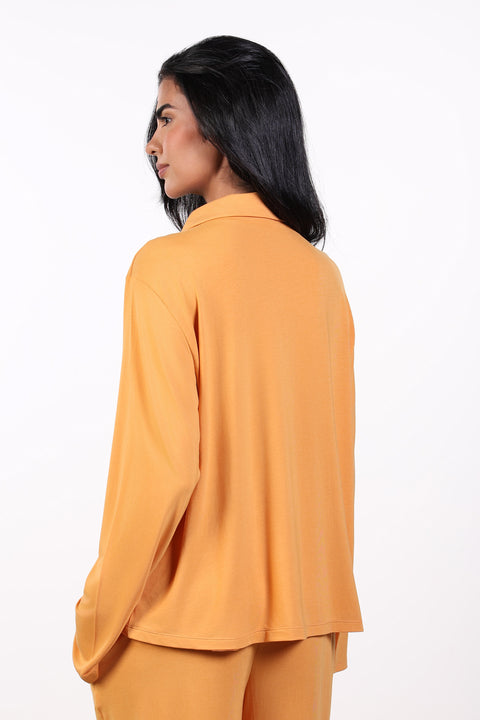 PYJAMA TOP FULL SLEEVES — WOMENS ORANGE