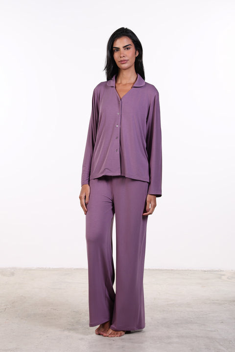 PYJAMA FULL SLEEVES SET — WOMENS PURPLE