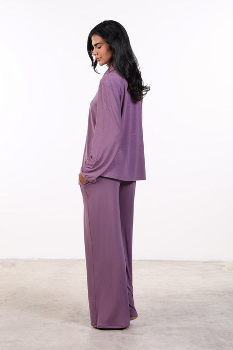 PYJAMA FULL SLEEVES SET — WOMENS PURPLE