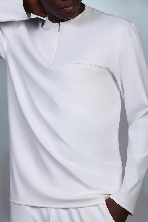 FLEX SHIRT FULL SLEEVES ROUND NECK — MENS WHITE