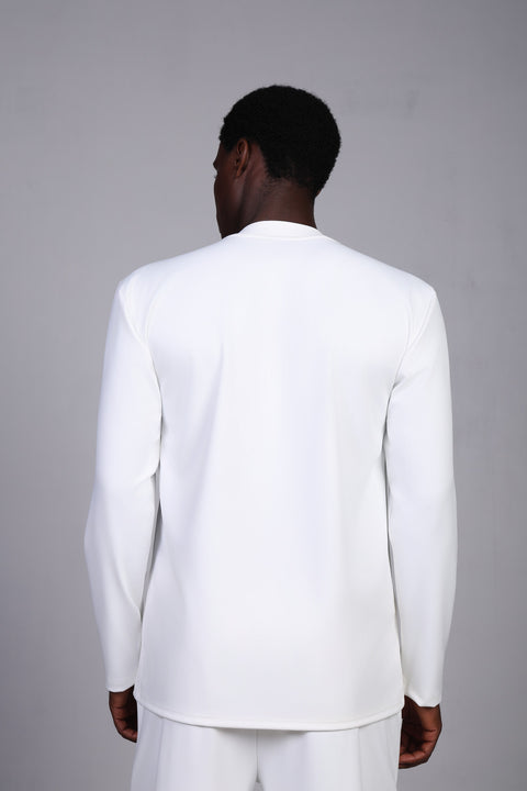 FLEX SHIRT FULL SLEEVES ROUND NECK — MENS WHITE