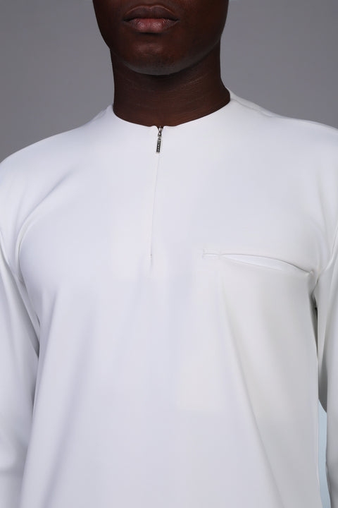 FLEX SHIRT FULL SLEEVES ROUND NECK — MENS WHITE