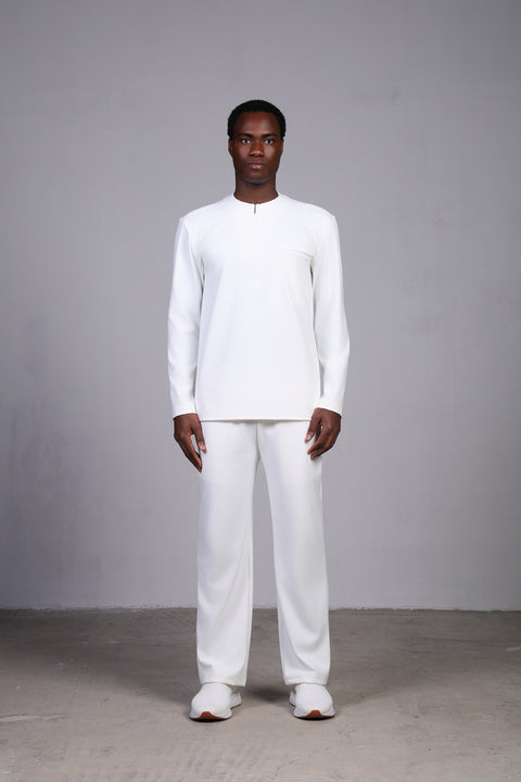 FLEX SHIRT FULL SLEEVES ROUND NECK — MENS WHITE