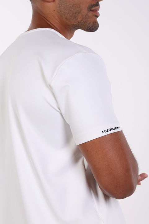 THE NOTCH-NECK SCRUB TOP  — MENS WHITE