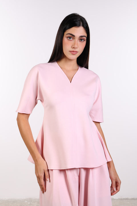 THE TRAVEL WEAR PEPLUM SHIRT — WOMENS PINK