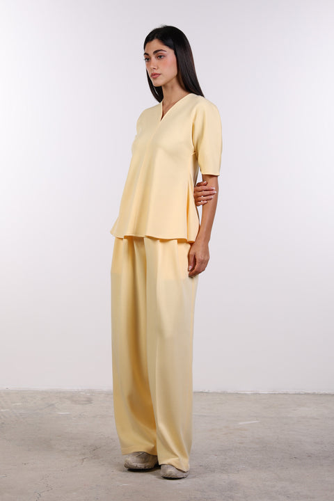 THE TRAVEL WEAR PEPLUM SHIRT — WOMENS YELLOW