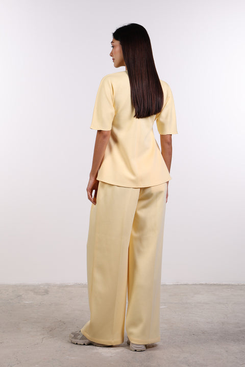 THE TRAVEL WEAR PEPLUM SHIRT — WOMENS YELLOW