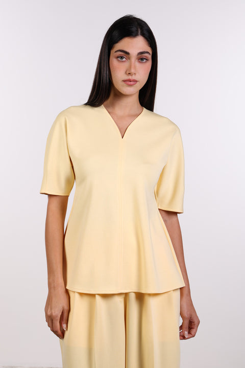 THE TRAVEL WEAR PEPLUM SHIRT — WOMENS YELLOW
