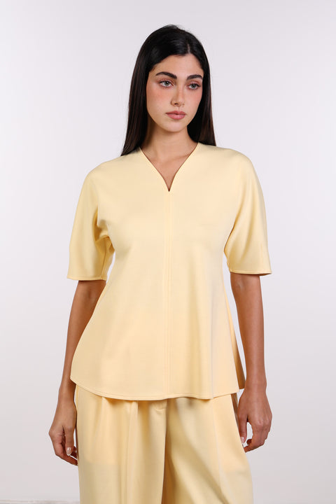 THE TRAVEL WEAR PEPLUM SHIRT — WOMENS YELLOW