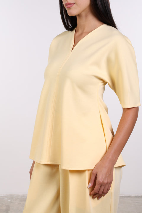 THE TRAVEL WEAR PEPLUM SHIRT — WOMENS YELLOW
