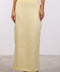 PENCIL LINEN SKIRT — WOMENS YELLOW