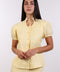 TIE-NECK LINEN SHIRT — WOMENS YELLOW