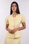 TIE-NECK LINEN SHIRT — WOMENS YELLOW