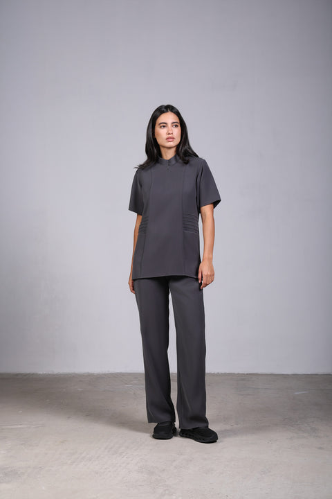 SHARK SHIRT HALF SLEEVES — WOMENS GREY