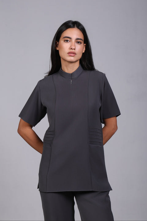 SHARK SHIRT HALF SLEEVES — WOMENS GREY