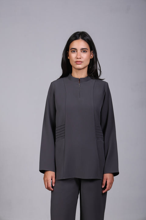 SHARK SHIRT FULL SLEEVES — WOMENS GREY