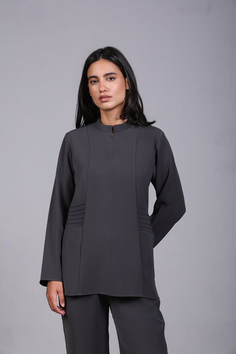 SHARK SHIRT FULL SLEEVES — WOMENS GREY
