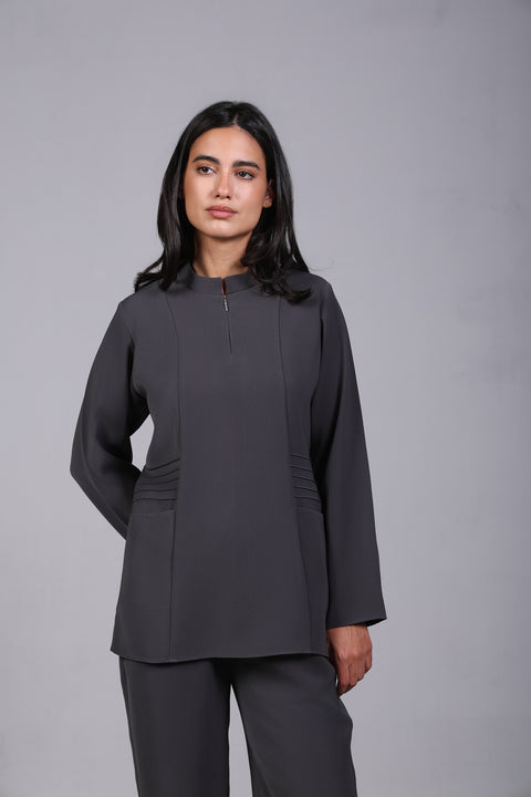 SHARK SHIRT FULL SLEEVES — WOMENS GREY
