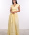 LINEN BOW MAXI DRESS — WOMENS YELLOW