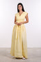 LINEN BOW MAXI DRESS — WOMENS YELLOW