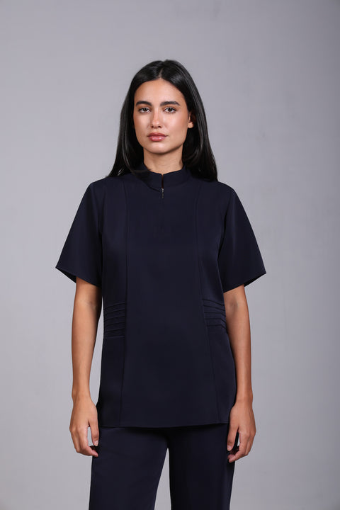 SHARK SHIRT HALF SLEEVES — WOMENS NAVY