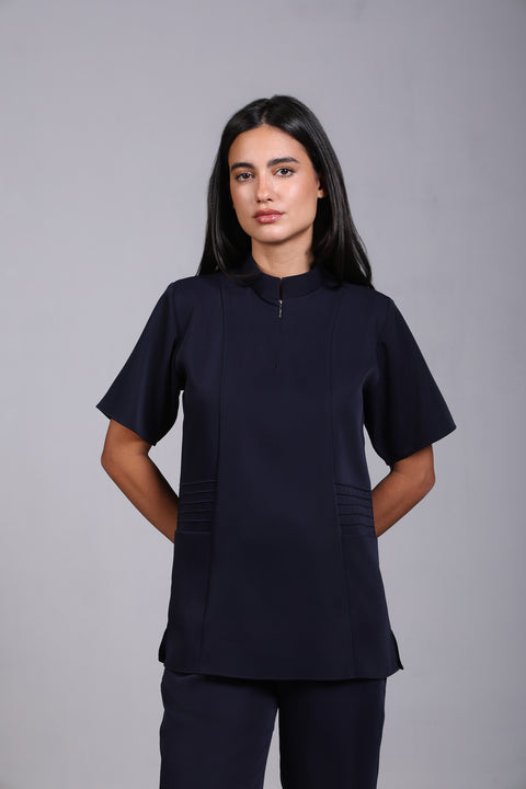SHARK SHIRT HALF SLEEVES — WOMENS NAVY