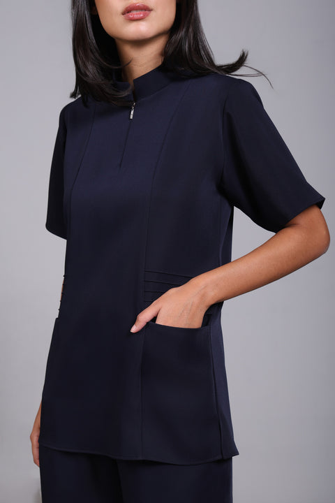 SHARK SHIRT HALF SLEEVES — WOMENS NAVY