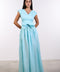 LINEN BOW MAXI DRESS — WOMENS TEAL