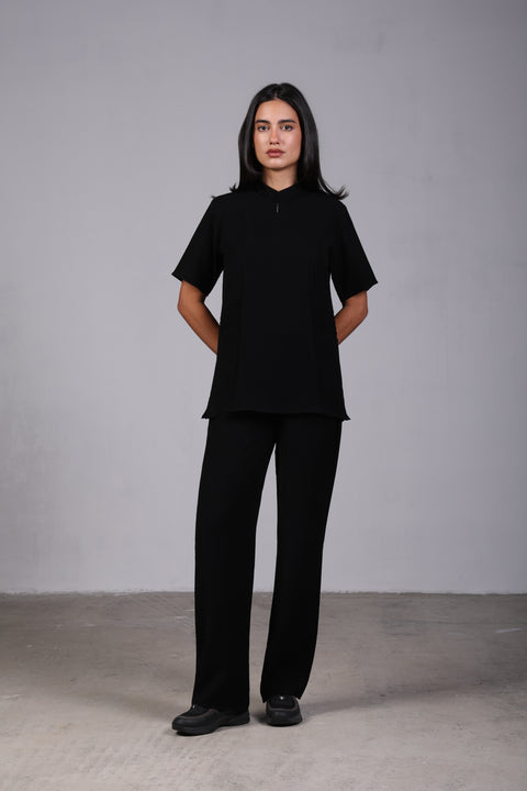 SHARK SHIRT HALF SLEEVES — WOMENS BLACK