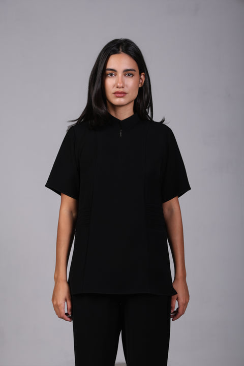 SHARK SHIRT HALF SLEEVES — WOMENS BLACK