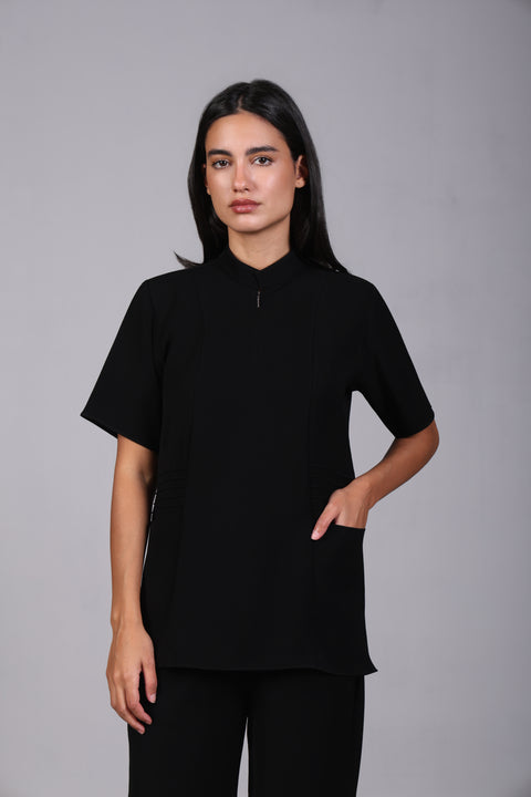 SHARK SHIRT HALF SLEEVES — WOMENS BLACK