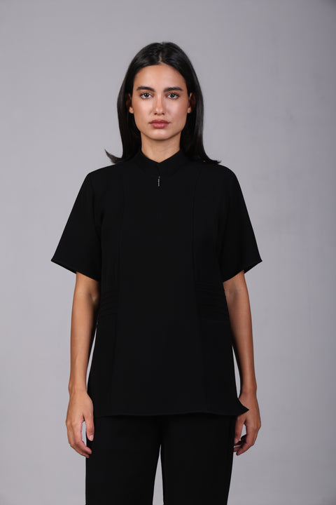 SHARK SHIRT HALF SLEEVES — WOMENS BLACK