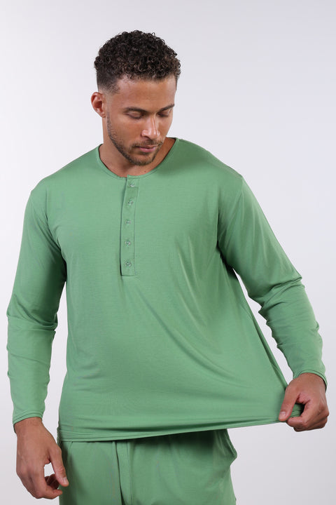 PYJAMA TOP FULL SLEEVES — MENS GREEN