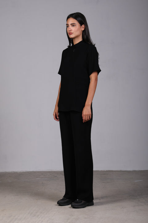 SHARK SHIRT HALF SLEEVES — WOMENS BLACK