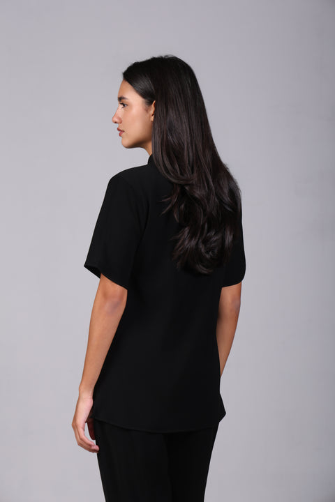 SHARK SHIRT HALF SLEEVES SET — WOMENS BLACK