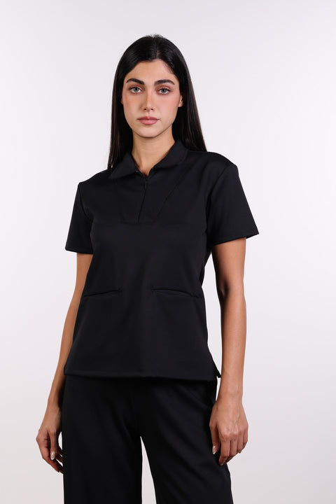 THE FORM SCRUB SHIRT — WOMENS BLACK