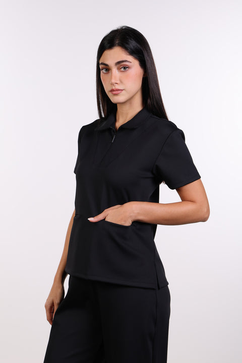 THE FORM SCRUB SHIRT — WOMENS BLACK
