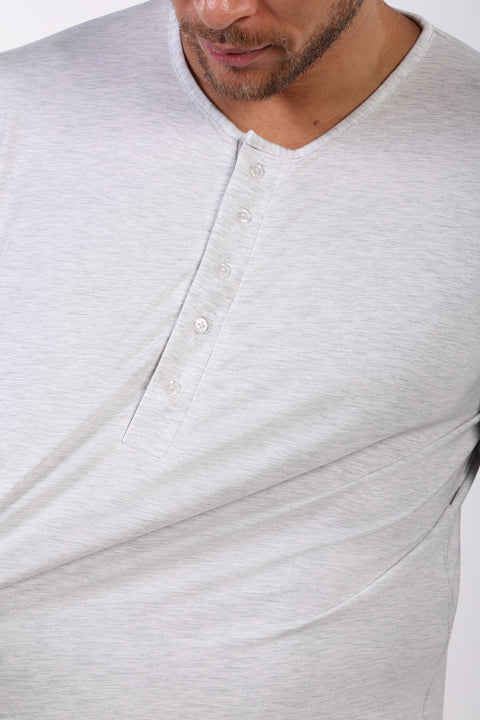 PYJAMA FULL SLEEVES SET — MENS CLOUD GREY