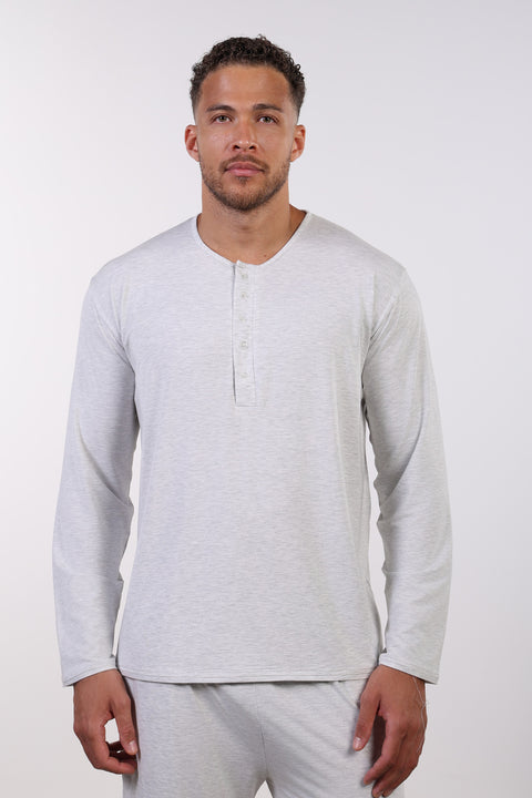 PYJAMA TOP FULL SLEEVES — MENS CLOUD GREY